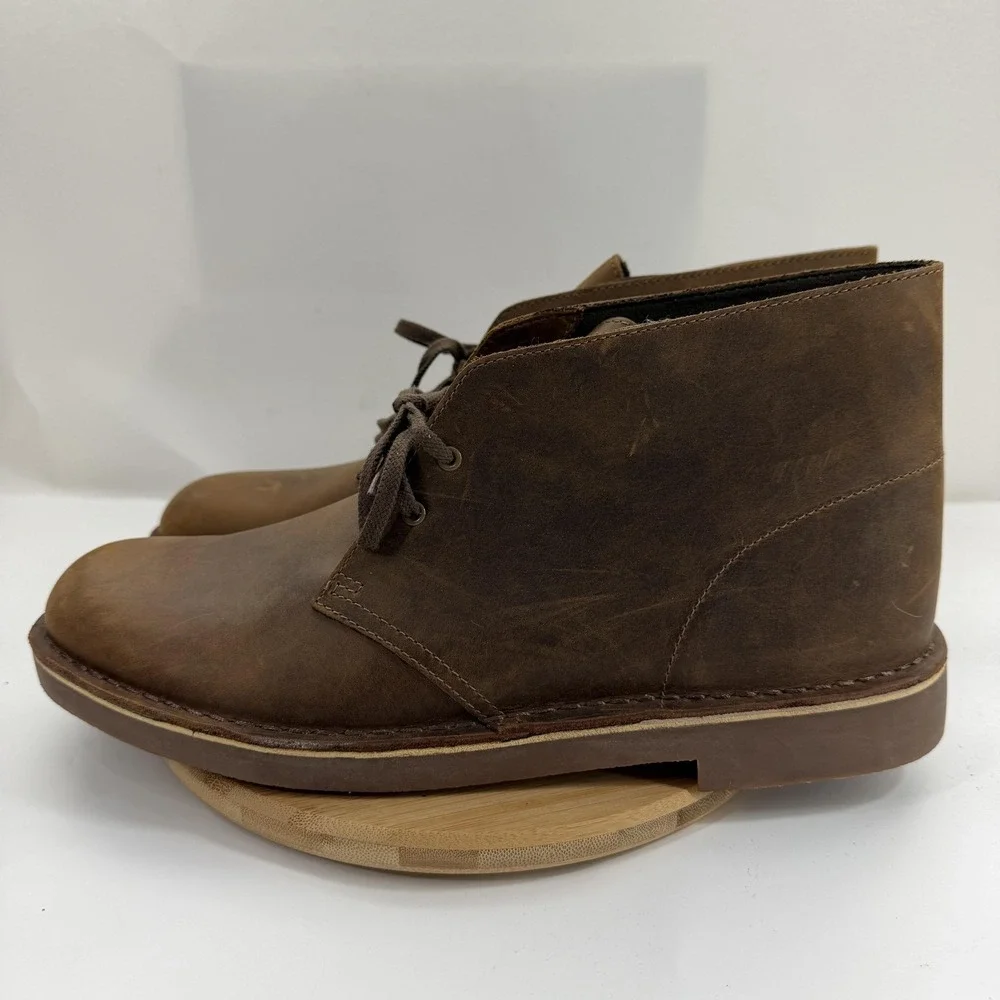 Clarks Boots Mens Size 13M Brown Leather Bushacre 2 Chukka Beeswax Casual